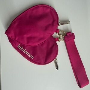 lululemon athletica Pink Heart-Shaped Key & Card Holder Wristlet